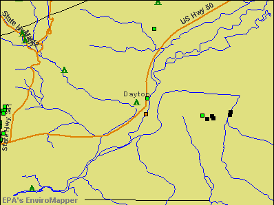 Dayton, Nevada environmental map by EPA