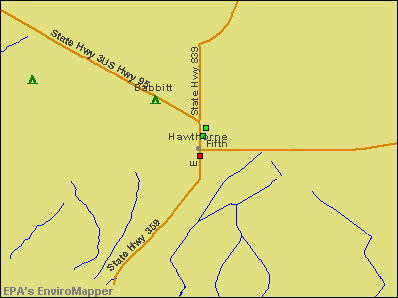 Hawthorne, Nevada environmental map by EPA