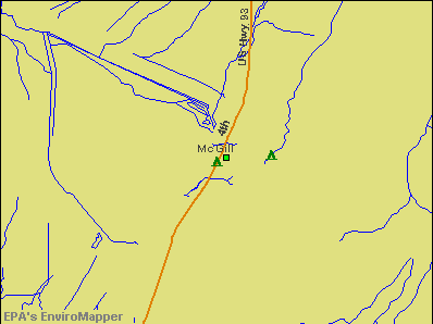 McGill, Nevada environmental map by EPA