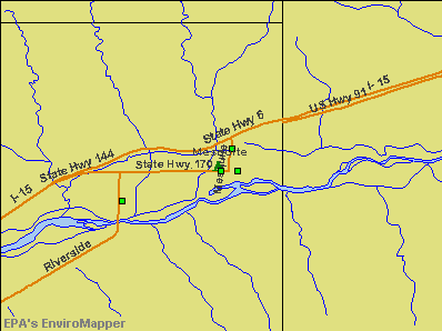 Mesquite, Nevada environmental map by EPA