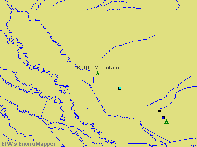 Battle Mountain, Nevada environmental map by EPA