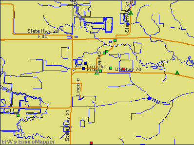 Lonoke, Arkansas environmental map by EPA