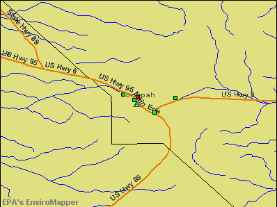 Tonopah, Nevada environmental map by EPA