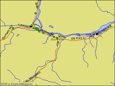Gorham, New Hampshire environmental map by EPA