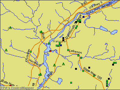 Hanover, New Hampshire environmental map by EPA