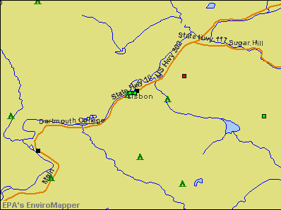 Lisbon, New Hampshire environmental map by EPA