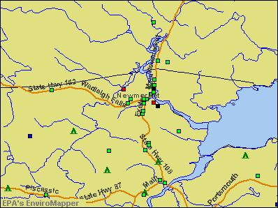 Newmarket, New Hampshire environmental map by EPA