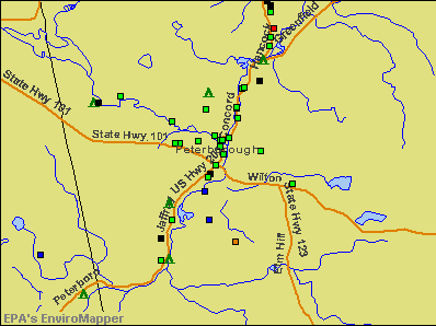 Peterborough, New Hampshire environmental map by EPA