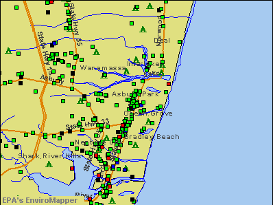 Asbury Park, New Jersey environmental map by EPA