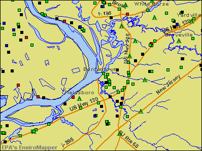 Bordentown, New Jersey environmental map by EPA