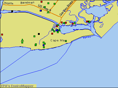 Cape May, New Jersey environmental map by EPA