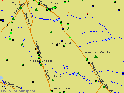 Chesilhurst, New Jersey environmental map by EPA