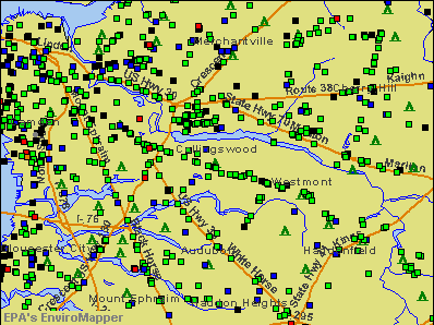Collingswood, New Jersey environmental map by EPA