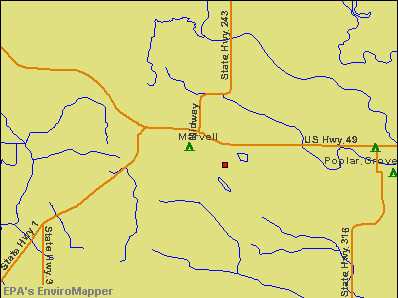 Marvell, Arkansas environmental map by EPA
