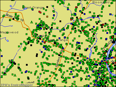 East Orange, New Jersey environmental map by EPA