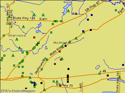 McAlmont, Arkansas environmental map by EPA