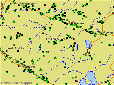 Florham Park, New Jersey environmental map by EPA