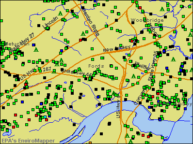 Fords, New Jersey environmental map by EPA