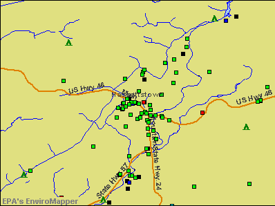 Hackettstown, New Jersey environmental map by EPA