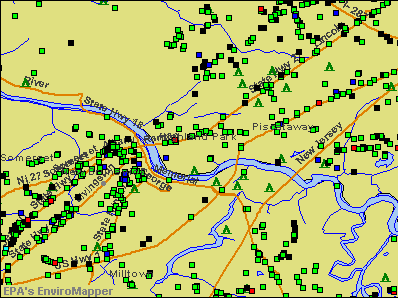 Highland Park, New Jersey environmental map by EPA
