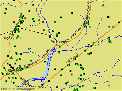 Kingston, New Jersey environmental map by EPA