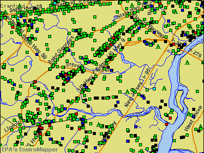 Linden, New Jersey environmental map by EPA