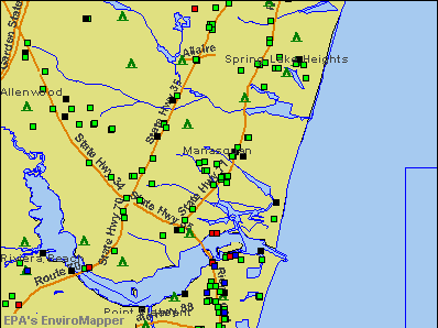 Manasquan, New Jersey environmental map by EPA