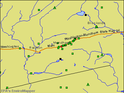 Mendham, New Jersey environmental map by EPA