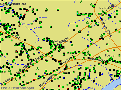Metuchen, New Jersey environmental map by EPA