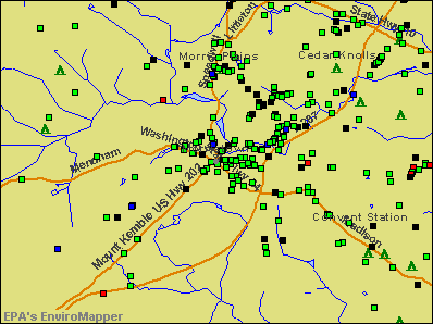 Morristown, New Jersey environmental map by EPA
