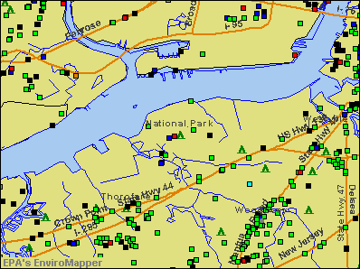 National Park, New Jersey environmental map by EPA