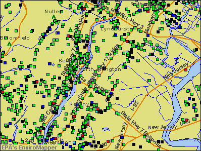 North Arlington, New Jersey environmental map by EPA