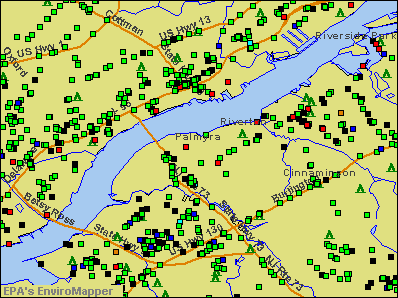 Palmyra, New Jersey environmental map by EPA