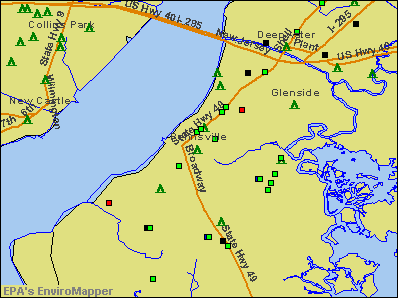 Pennsville, New Jersey environmental map by EPA