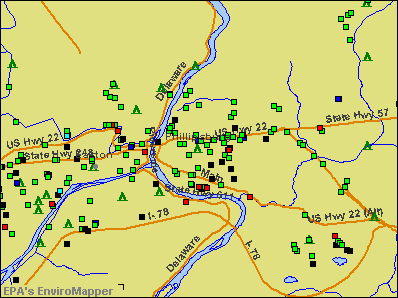 Phillipsburg, New Jersey environmental map by EPA