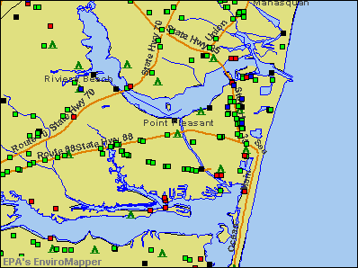 Point Pleasant, New Jersey environmental map by EPA