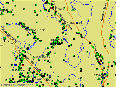 Ridgewood, New Jersey environmental map by EPA