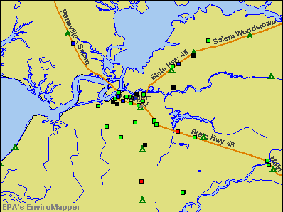 Salem, New Jersey environmental map by EPA