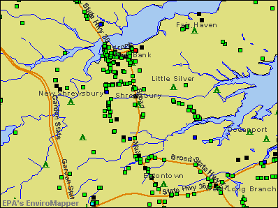 Shrewsbury, New Jersey environmental map by EPA