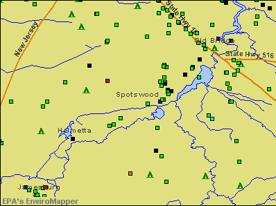 Spotswood, New Jersey environmental map by EPA