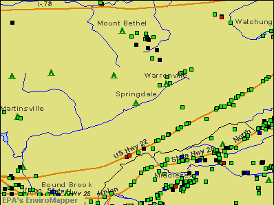 Springdale, New Jersey environmental map by EPA