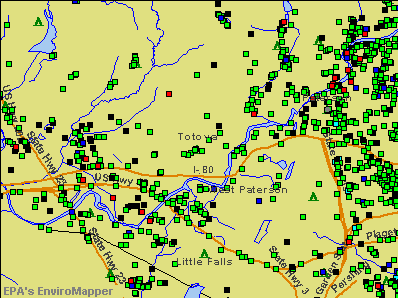 Totowa, New Jersey environmental map by EPA