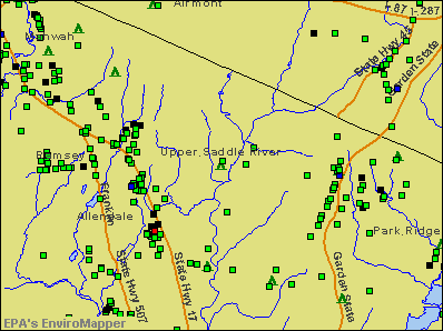 Upper Saddle River, New Jersey environmental map by EPA