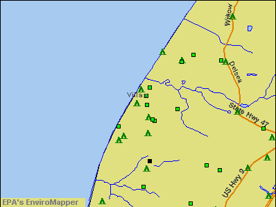Villas, New Jersey environmental map by EPA
