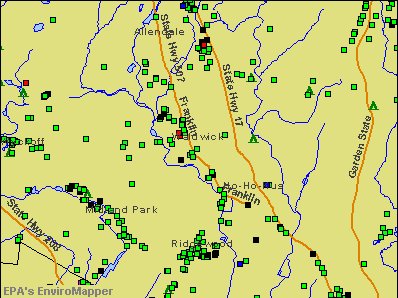 Waldwick, New Jersey environmental map by EPA