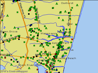 Wanamassa, New Jersey environmental map by EPA