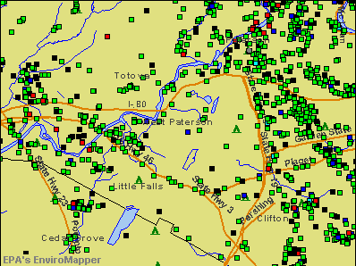 West Paterson, New Jersey environmental map by EPA
