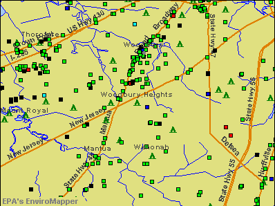 Woodbury Heights, New Jersey environmental map by EPA