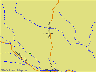 Capitan, New Mexico environmental map by EPA