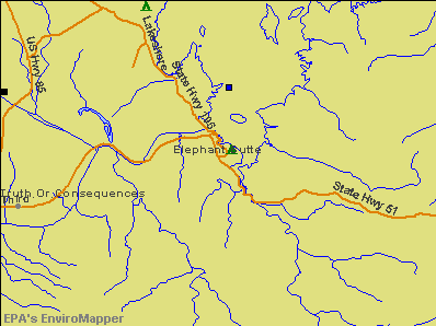 Elephant Butte, New Mexico environmental map by EPA